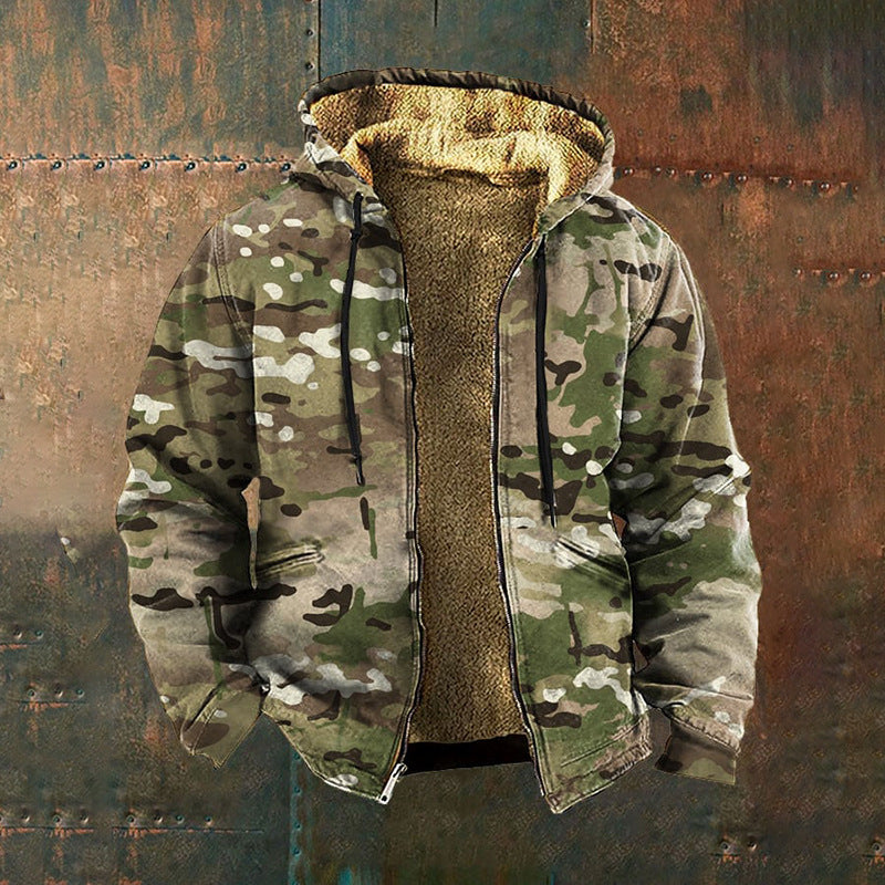 🧥✨【S-5XL】🔥Nová pánská módní retro mikina s kapucí a zipem s 3D digitálním tiskem