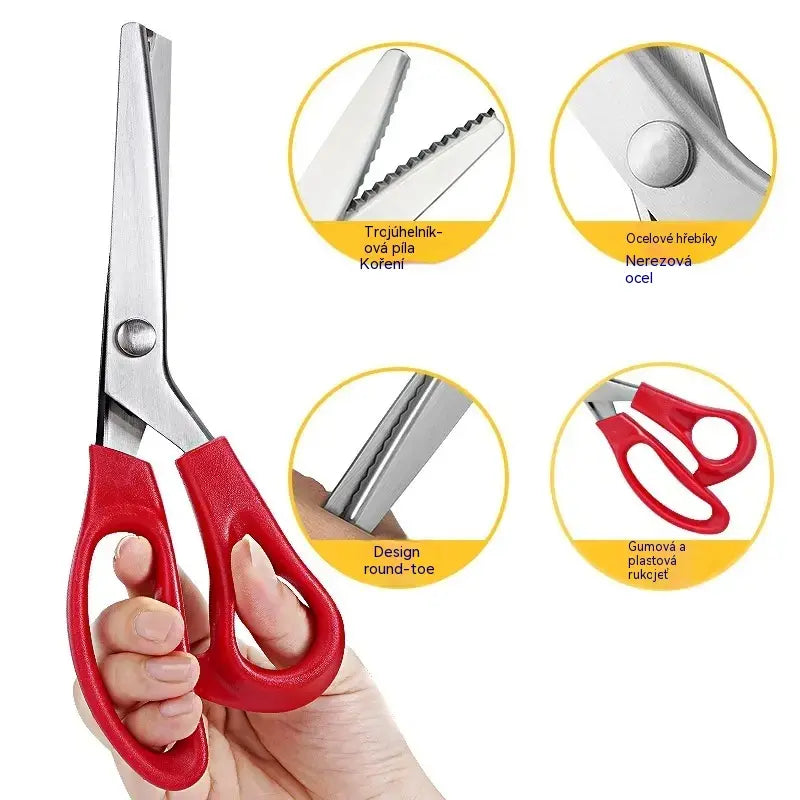✂️Cikcakové nůžky (čepel se zoubkovaným ostřím)✨ Šicí a krajkové nůžky pro kutily
