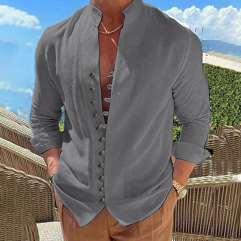 🌈👔【50% sleva 🔥】【S-3XL】😍Nová kolekce 2026, pánská bavlněná lněná košile nadměrných velikostí, košile s volným dlouhým rukávem