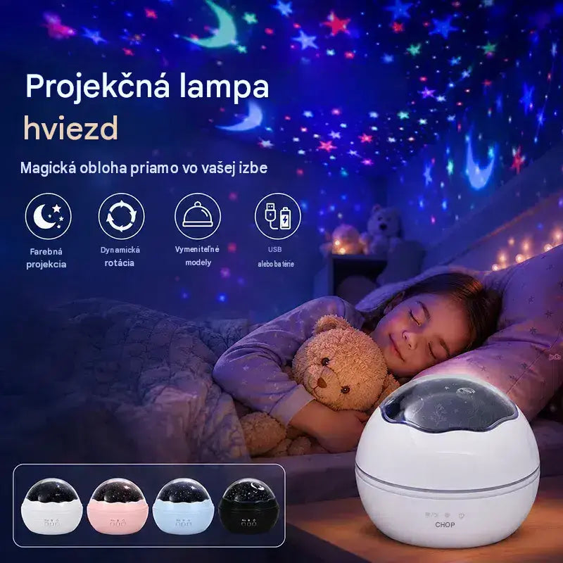 🌠✨Projektor hvězdné oblohy, noční světlo ⎜ Rotační LED lampa🎁