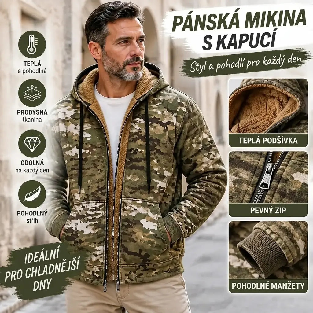 🧥✨【S-5XL】🔥Nová pánská módní retro mikina s kapucí a zipem s 3D digitálním tiskem