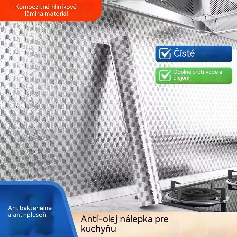【30 cm * 10 m】🛡️ Odnímatelná lepící hliníková fólie – odolná vůči mastnotě, teplu a snadno se čistí