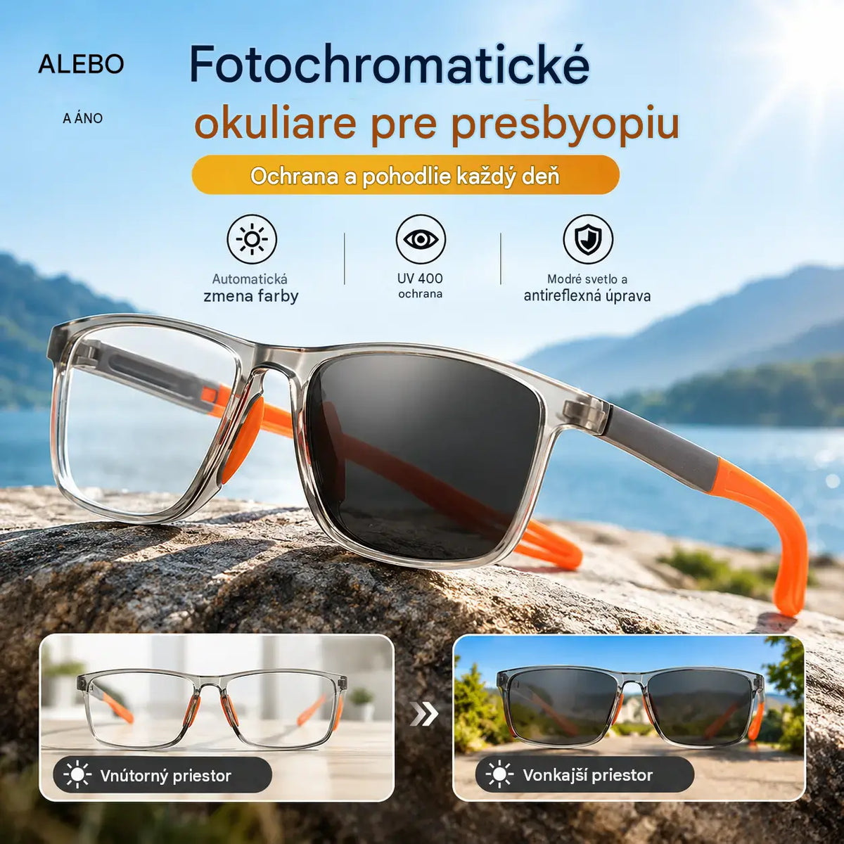 🕶️Fotochromatické, ultralehké brýle na čtení s vysokým rozlišením, speciálně navržené pro starší lidi.