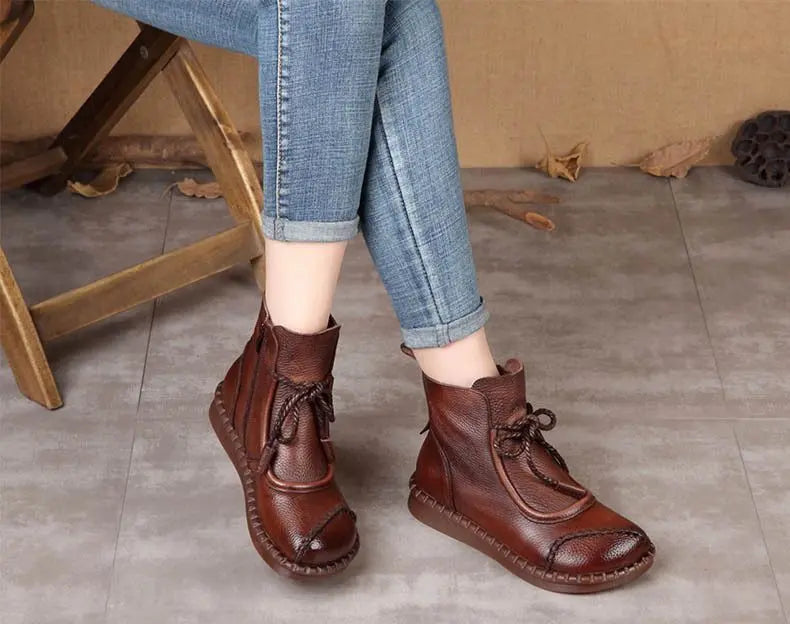 ✨【35-40】🌷👢 Dámské retro boty z měkké kůže