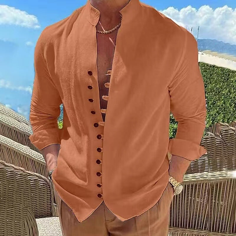 🌈👔【50% sleva 🔥】【S-3XL】😍Nová kolekce 2026, pánská bavlněná lněná košile nadměrných velikostí, košile s volným dlouhým rukávem