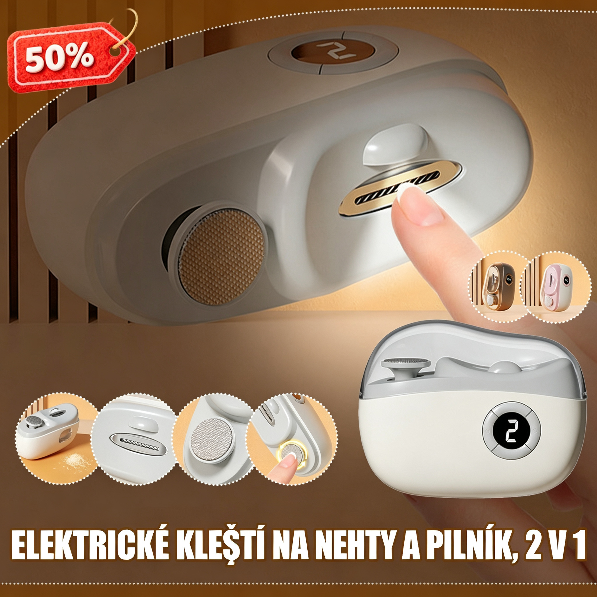 🔥Multifunkční elektrický pilník na nehty, elektrické kleštičky na nehty s ochranou proti skřípnutí