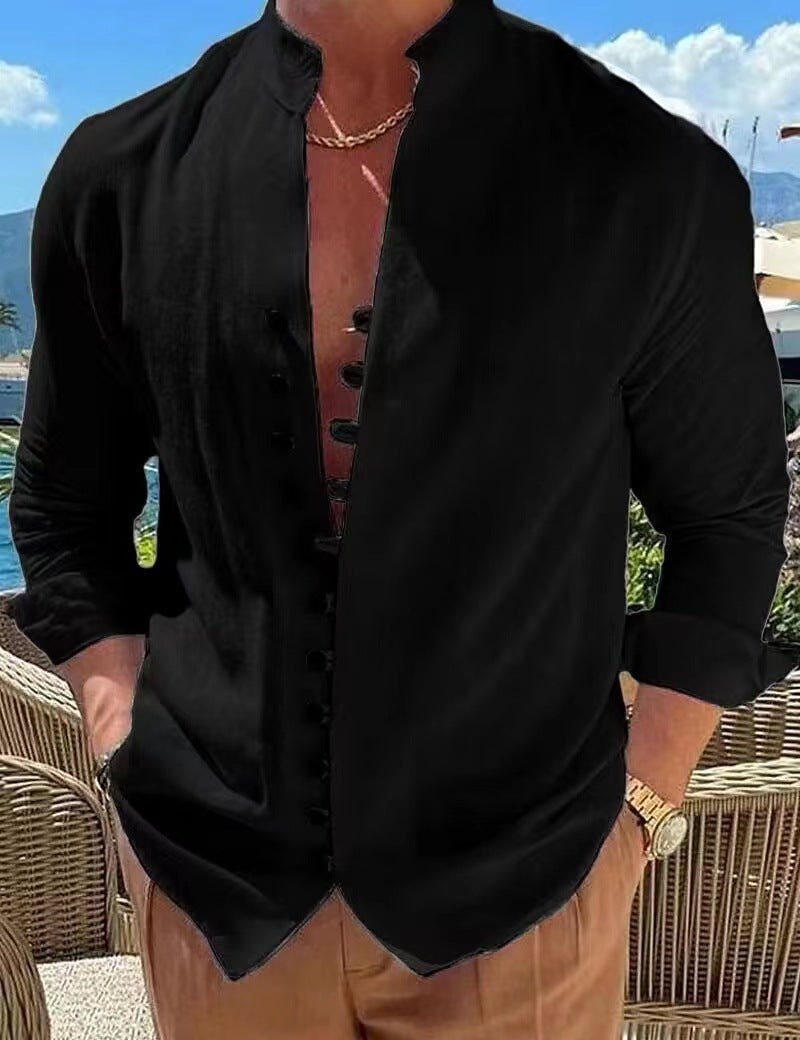 🌈👔【50% sleva 🔥】【S-3XL】😍Nová kolekce 2026, pánská bavlněná lněná košile nadměrných velikostí, košile s volným dlouhým rukávem