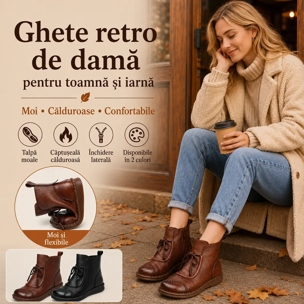 ✨【35-40】🌷👢 Dámské retro boty z měkké kůže