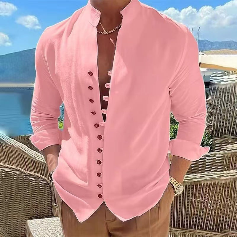 🌈👔【50% sleva 🔥】【S-3XL】😍Nová kolekce 2026, pánská bavlněná lněná košile nadměrných velikostí, košile s volným dlouhým rukávem