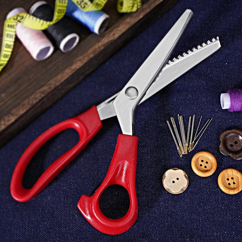 ✂️Cikcakové nůžky (čepel se zoubkovaným ostřím)✨ Šicí a krajkové nůžky pro kutily
