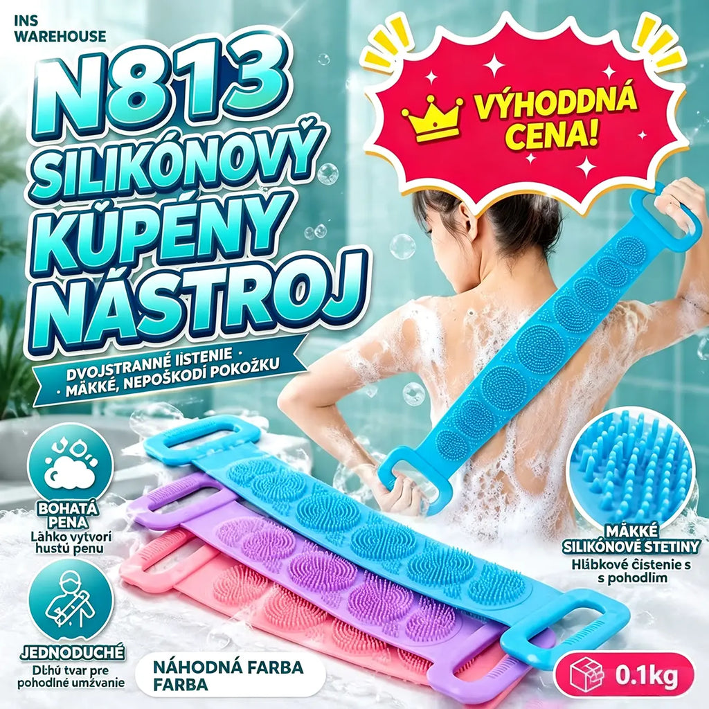 🛁 Extra dlouhý silikonový kartáč na záda – čistí, masíruje a stará se! ✨💙
