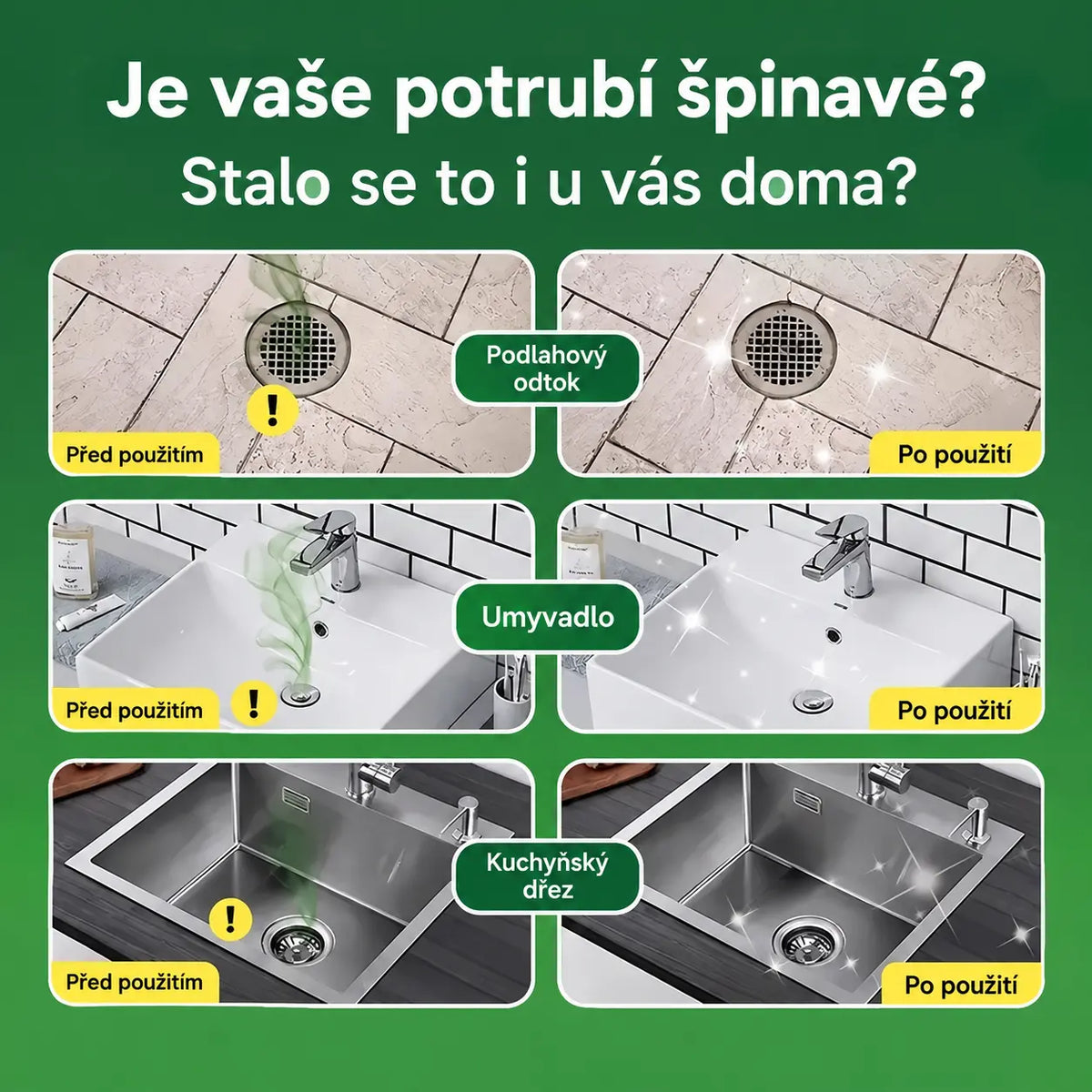 2 krabičky (celkem 100 tablet)🏠💧Deodorační kapsle Drain – bioenzymové složení neutralizuje pachy přímo u jejich zdroje.